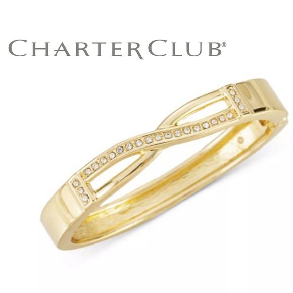 NEW Charter Club ROSE GOLD Cross Bangle Bracelet - Picture 4 of 10